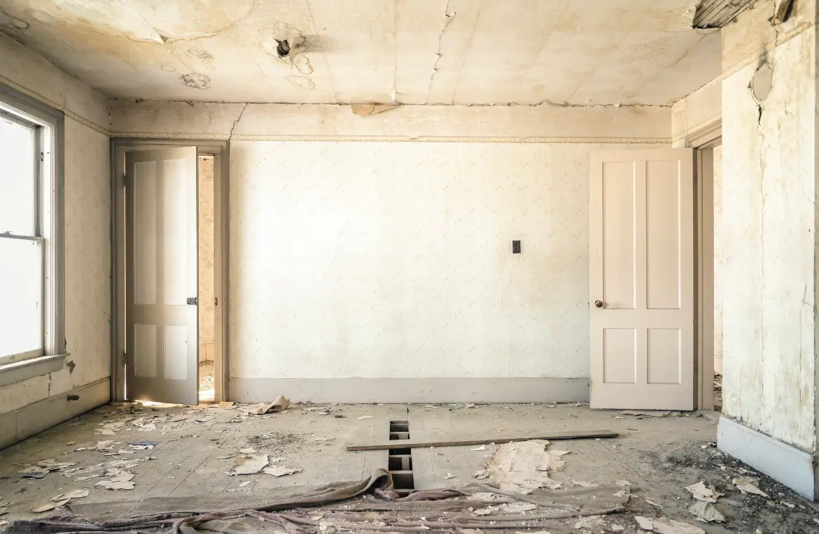 Waste disposal crew managing a cleanout project in East Bradford