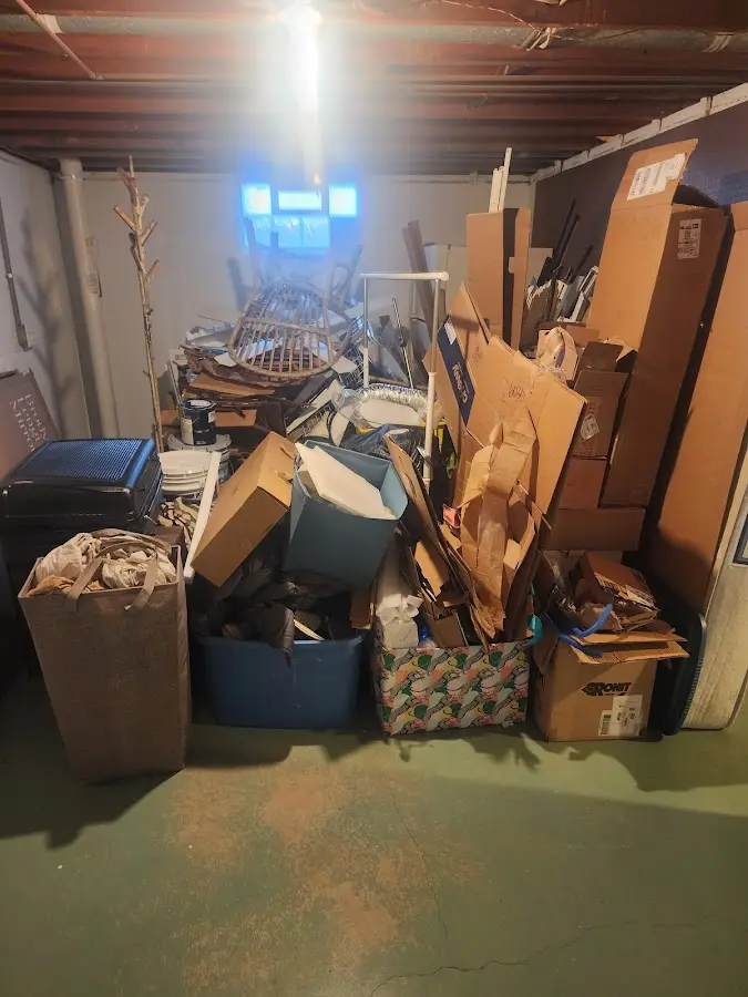 Roll-off dumpster container at job site for Cleanout Dumpster Rental in East Bradford